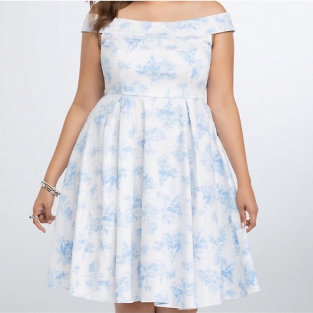 🎊Disney Cinderella Blue and White Off-Shoulder Dress